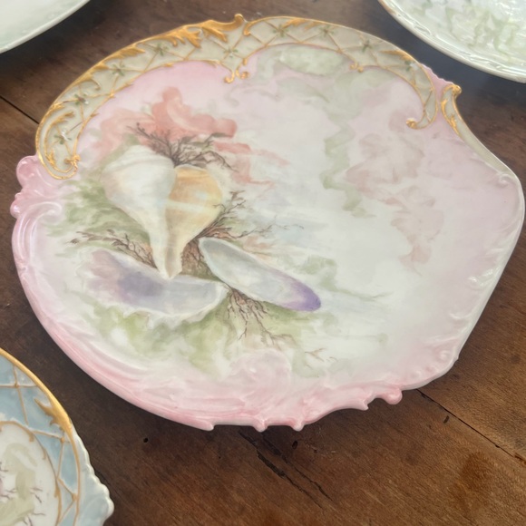 Elite Limoges France Handpainted Set Of
6 Daccert Plate Gold 8" - Signed 1902 - Picture 2 of 9